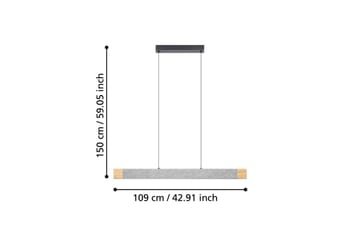 Takpendel Eglo Vallelado Avlång Svart/Grå Trä - Belysning - Lampor & belysning inomhus - Fönsterlampa