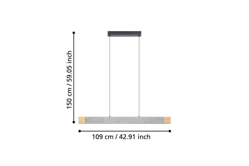 Takpendel Eglo Vallelado Avlång Svart/Grå Trä - Belysning - Lampor & belysning inomhus - Fönsterlampa