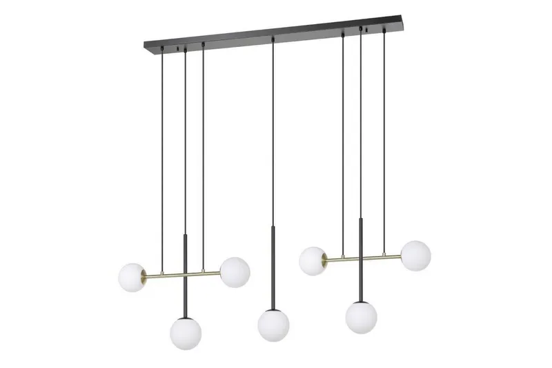 Takpendel Eglo Paz Opalvit/Svart Mässing med 7 Lampor