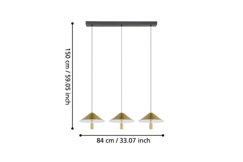 Takpendel Eglo Paraguay Mässing med 3 Lampor - Belysning - Lampor & belysning inomhus - Fönsterlampa
