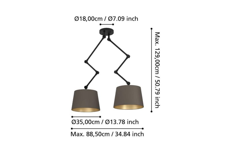 Takpendel Eglo Pistunio Cappuccino/Mässing/Svart med 2 Lampor - Belysning - Lampor & belysning inomhus - Fönsterlampa