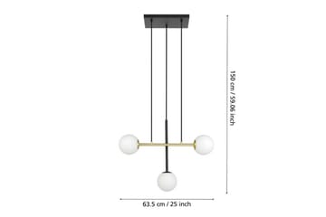 Takpendel Eglo Paz Opalvit/Svart Mässing med 3 Lampor - Belysning - Lampor & belysning inomhus - Fönsterlampa