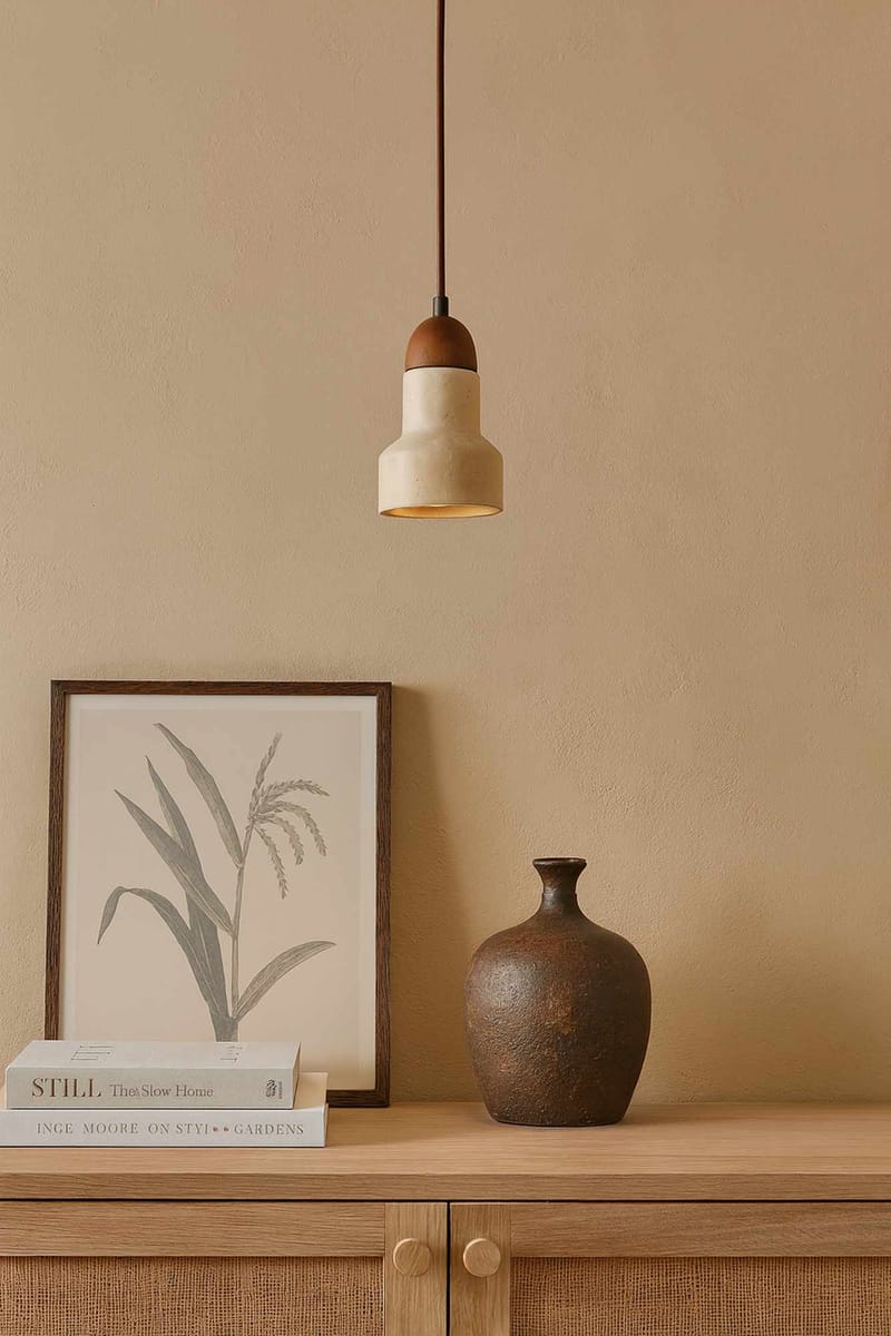 Talvenn Pendellampa - Beige Och Valnöt - Belysning - Lampor & belysning inomhus - Fönsterlampa