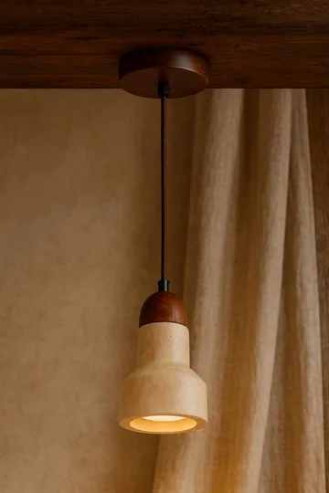 Talvenn Pendellampa - Beige Och Valnöt - Belysning - Lampor & belysning inomhus - Fönsterlampa