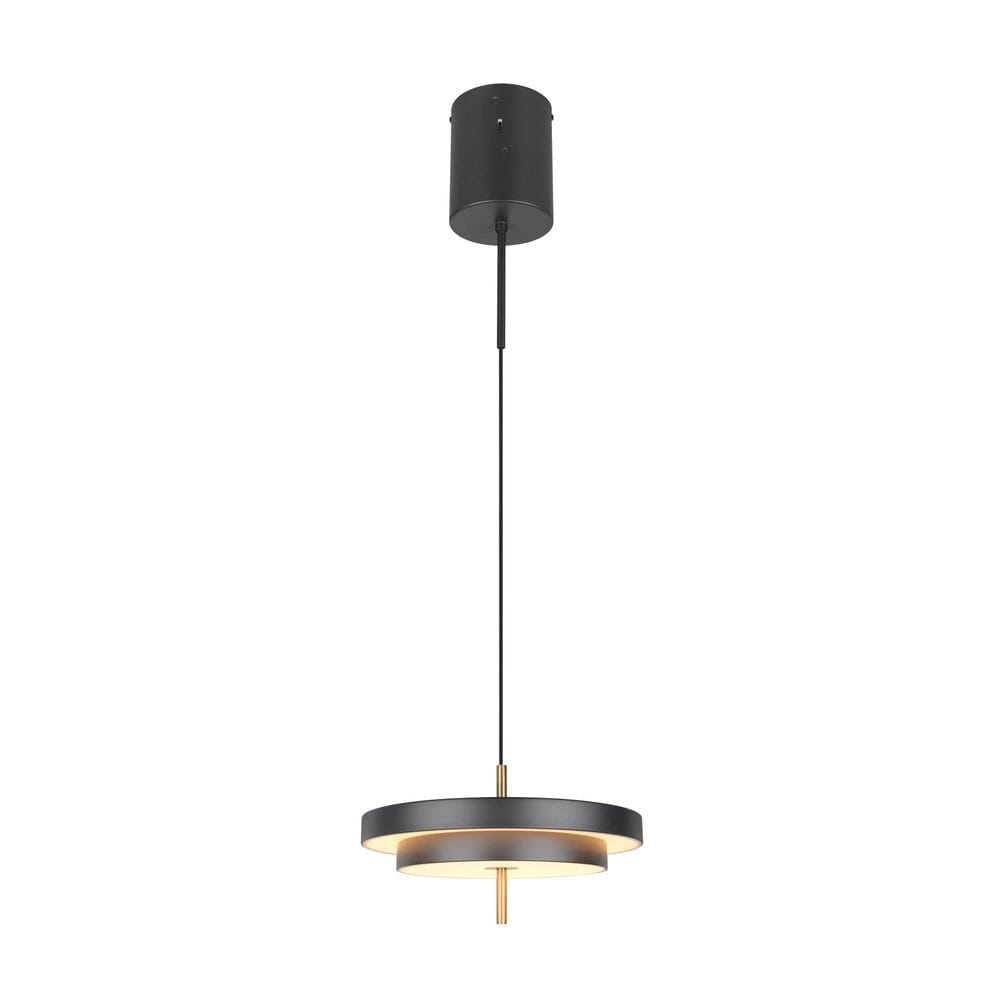 Pendel TRIO Keaton - 1 lampa 40 cm, Mattsvart/Mässing