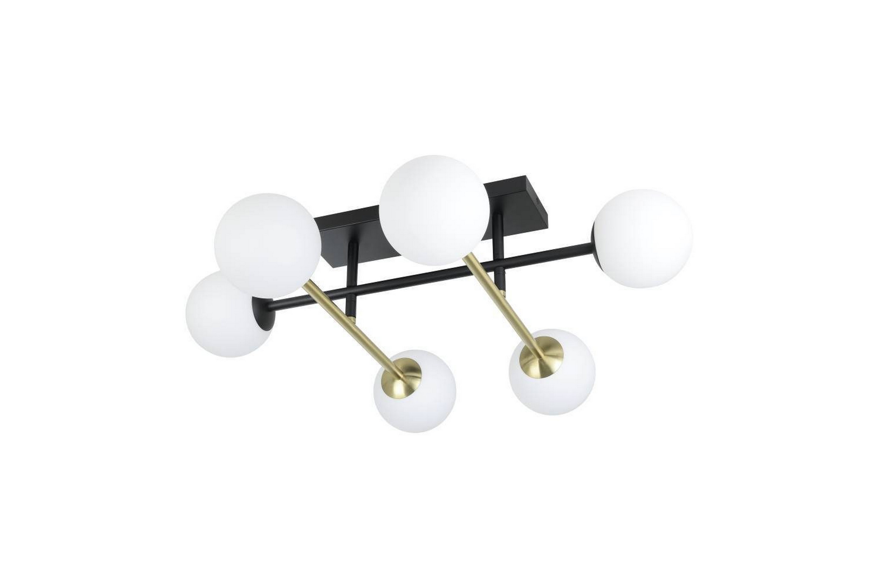 Takbelysning Eglo Paz Opalvit/Svart Mässing med 6 Lampor -