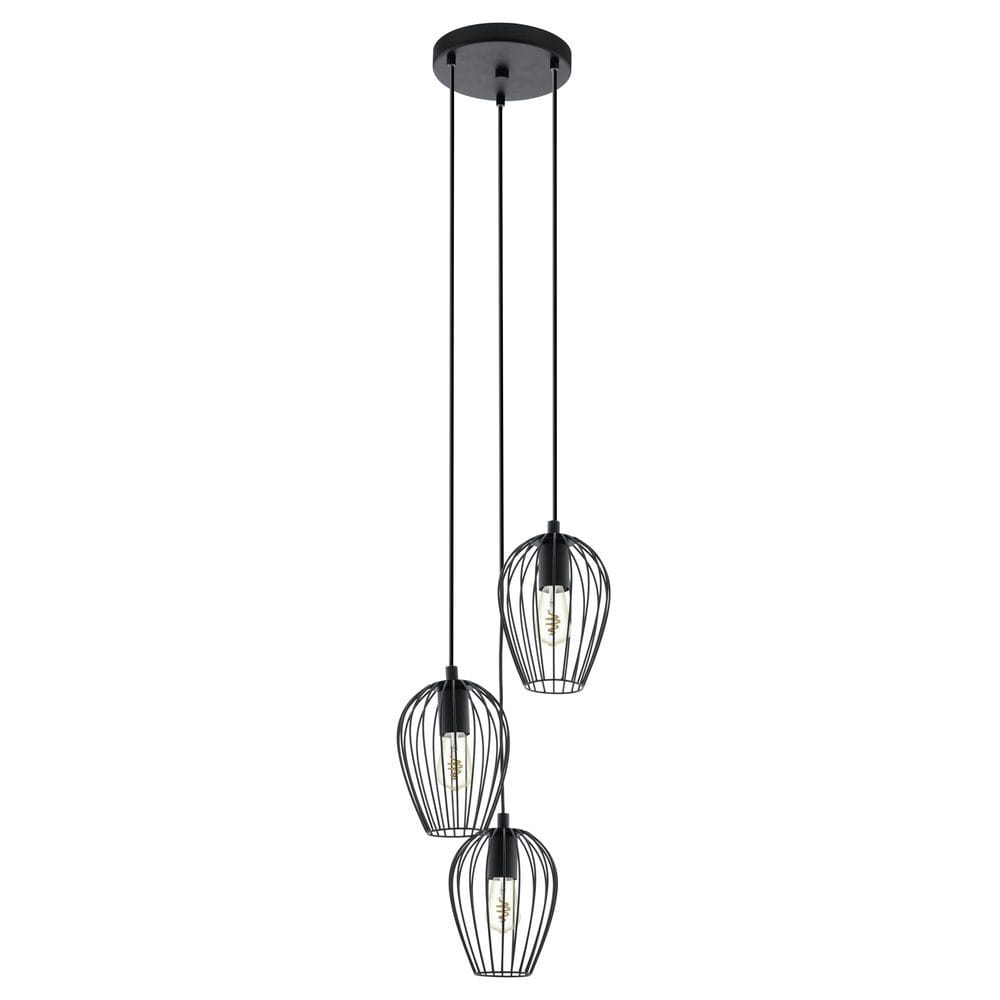 Produktfoto för Eglo Newtown - Hängande lampa - 3 uttag - E27 - svart