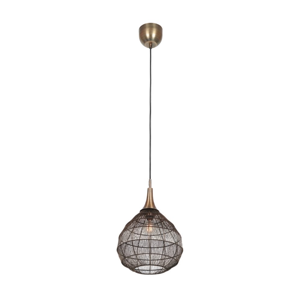 Taklampa Soraya - 42 cm, Mattsvart/antik mässing