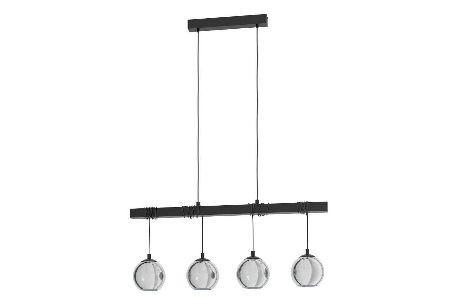 Takpendel Eglo Argallo Svart/Transparent med 4 Lampor -
