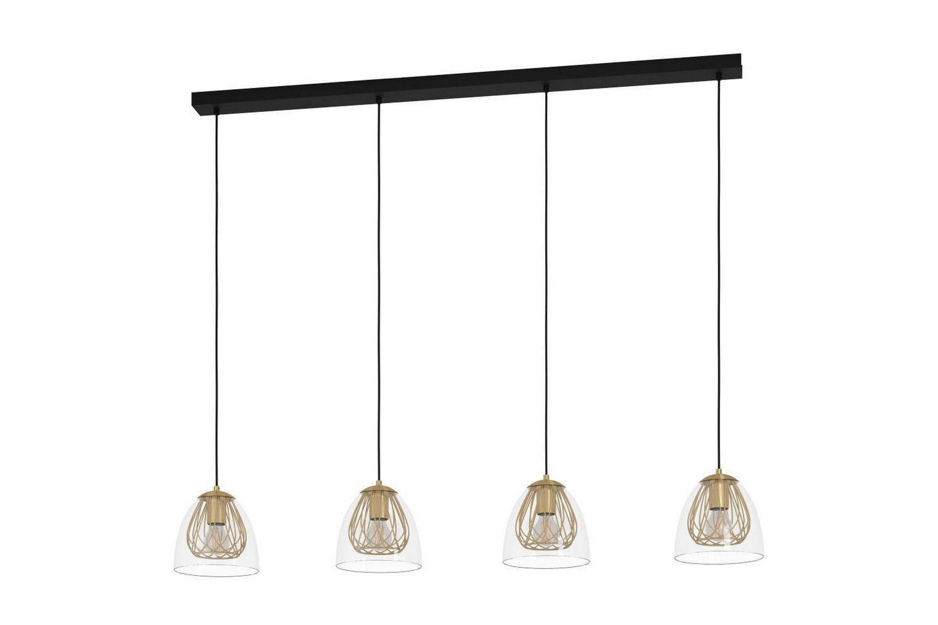 Takpendel Eglo Jazminia Mässing/Klar med 4 Lampor -