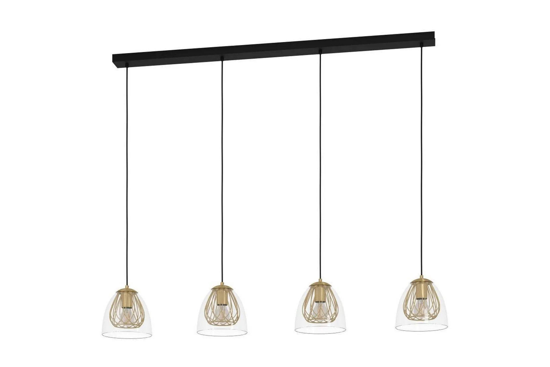 Takpendel Eglo Jazminia Mässing/Klar med 4 Lampor -