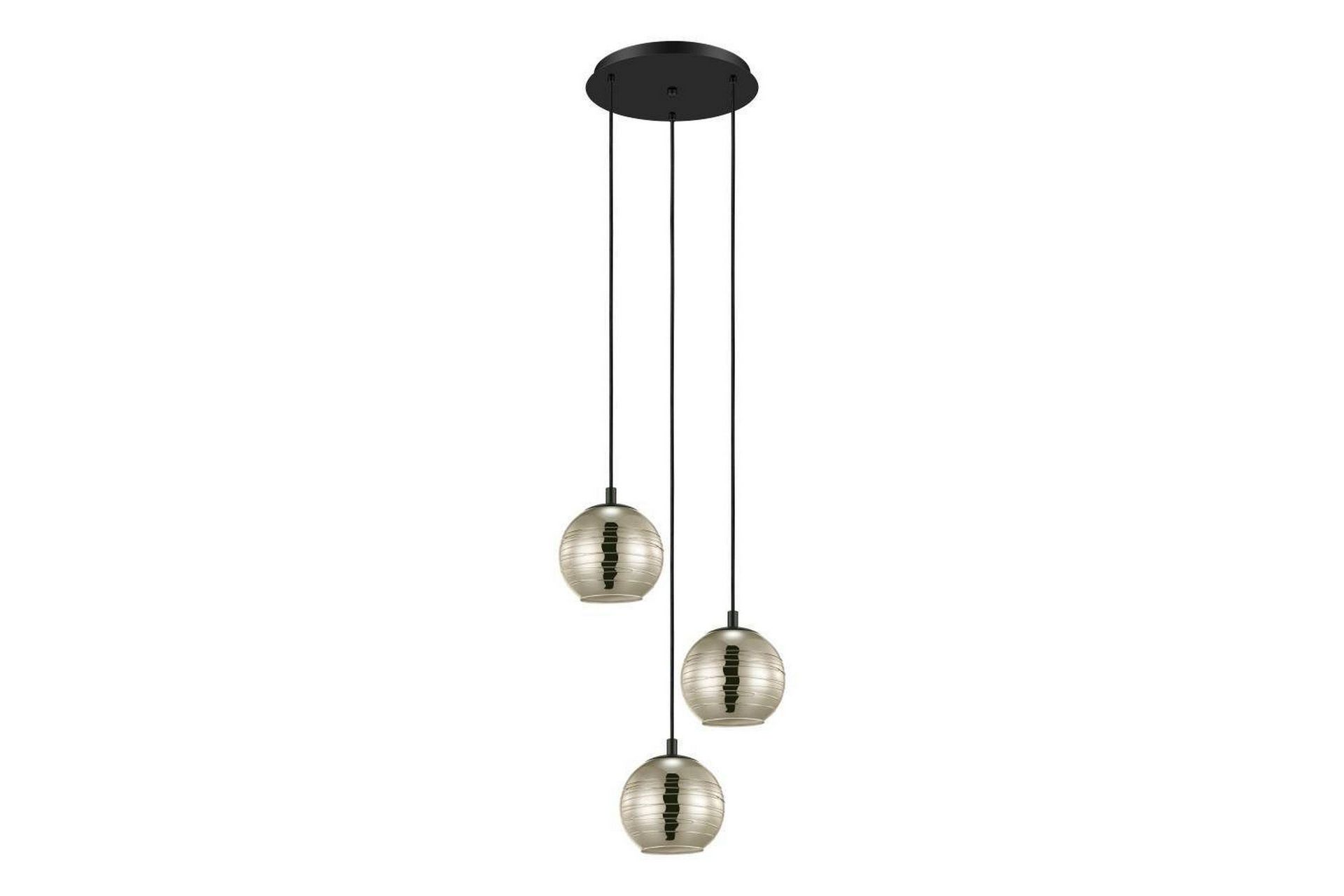 Takpendel Eglo Lemorieta Svart/Guld Rondell med 3 Lampor -