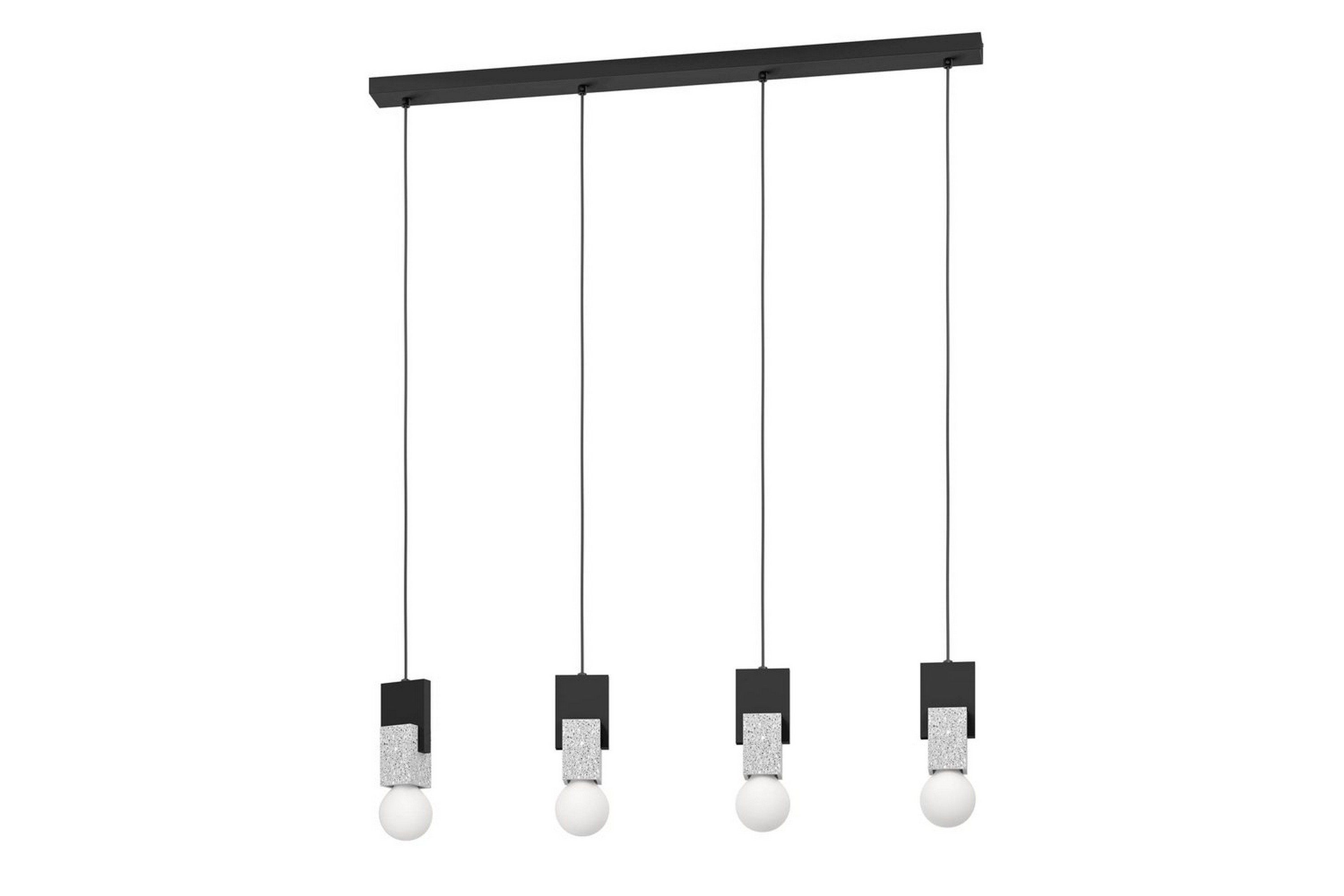 Takpendel Eglo Lobatia med 4 Lampor - Svart/Grå/Vit