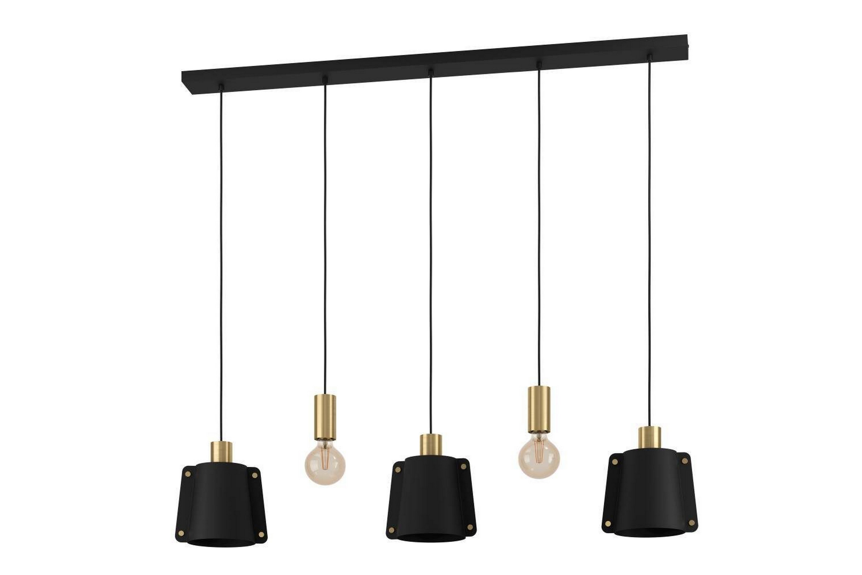 Takpendel Eglo Majagua Svart/Mässing med 5 Lampor -