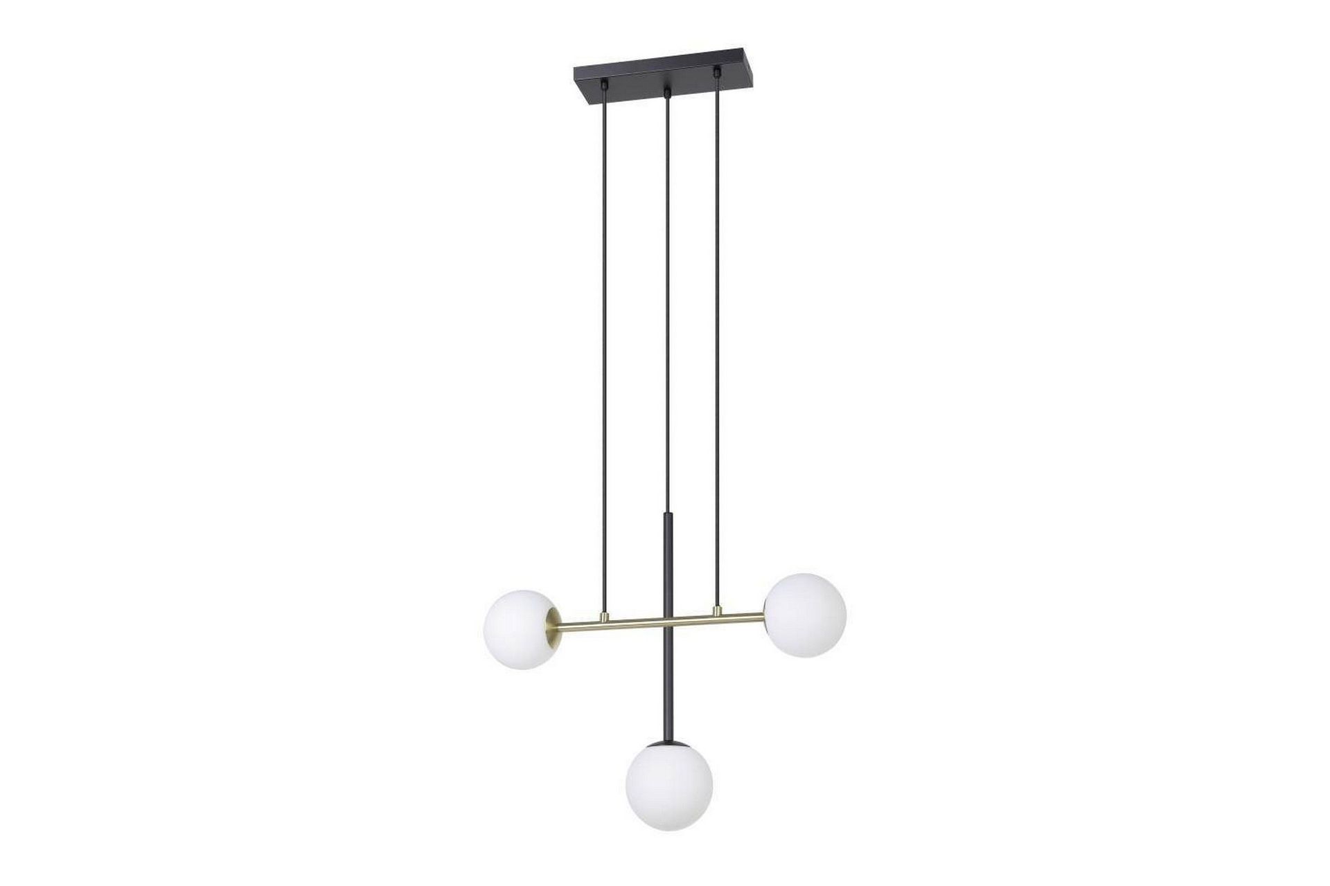 Takpendel Eglo Paz Opalvit/Svart Mässing med 3 Lampor -