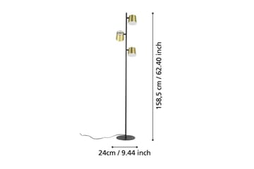 Golvlampa Eglo Altamira Svart/Mässing - Belysning - Lampor & belysning inomhus - Golvlampa