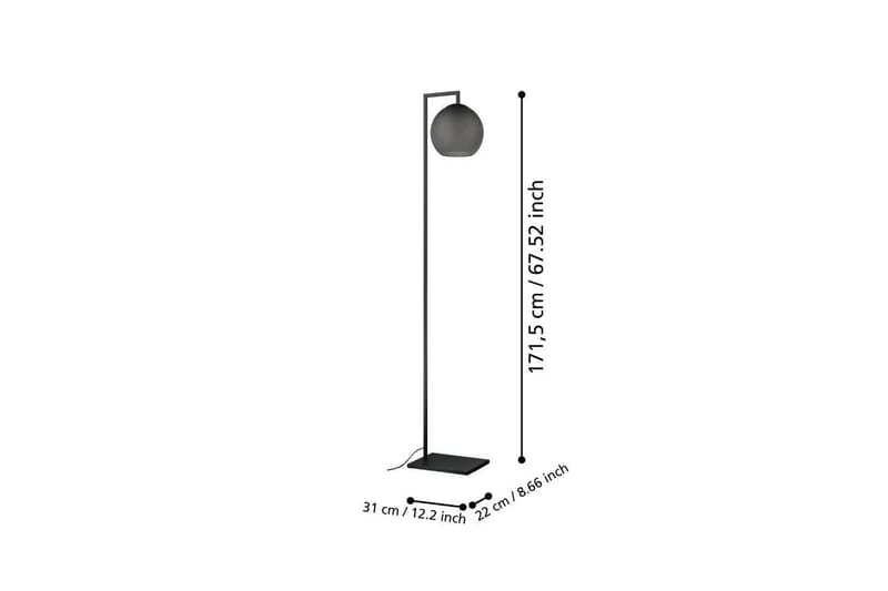 Golvlampa Eglo Arangona Svart/Grå - Belysning - Lampor & belysning inomhus - Golvlampa