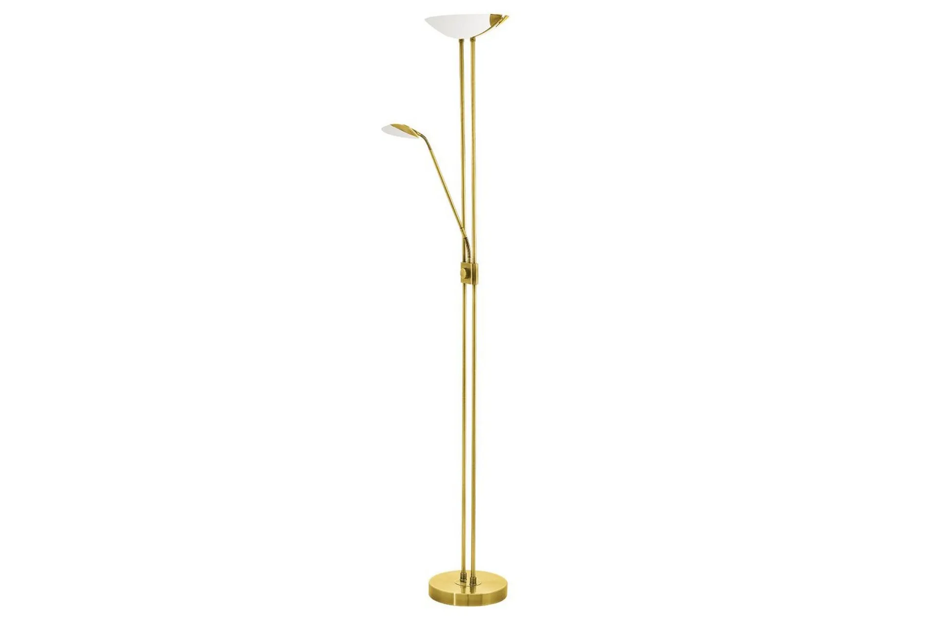 Golvlampa Eglo Baya Led M&auml;ssing Vit, Satinerad - Vit/M&auml;ssing