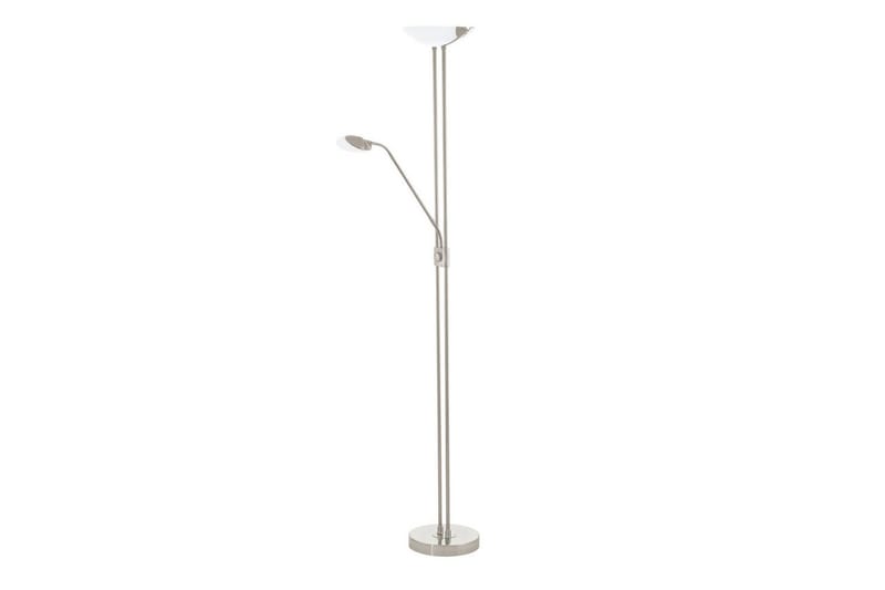 Golvlampa Eglo Baya Led Nickel-Matt Vit, Satinerad, Vit/Grå