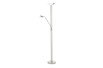 Golvlampa Eglo Baya Led Nickel-Matt Vit, Satinerad