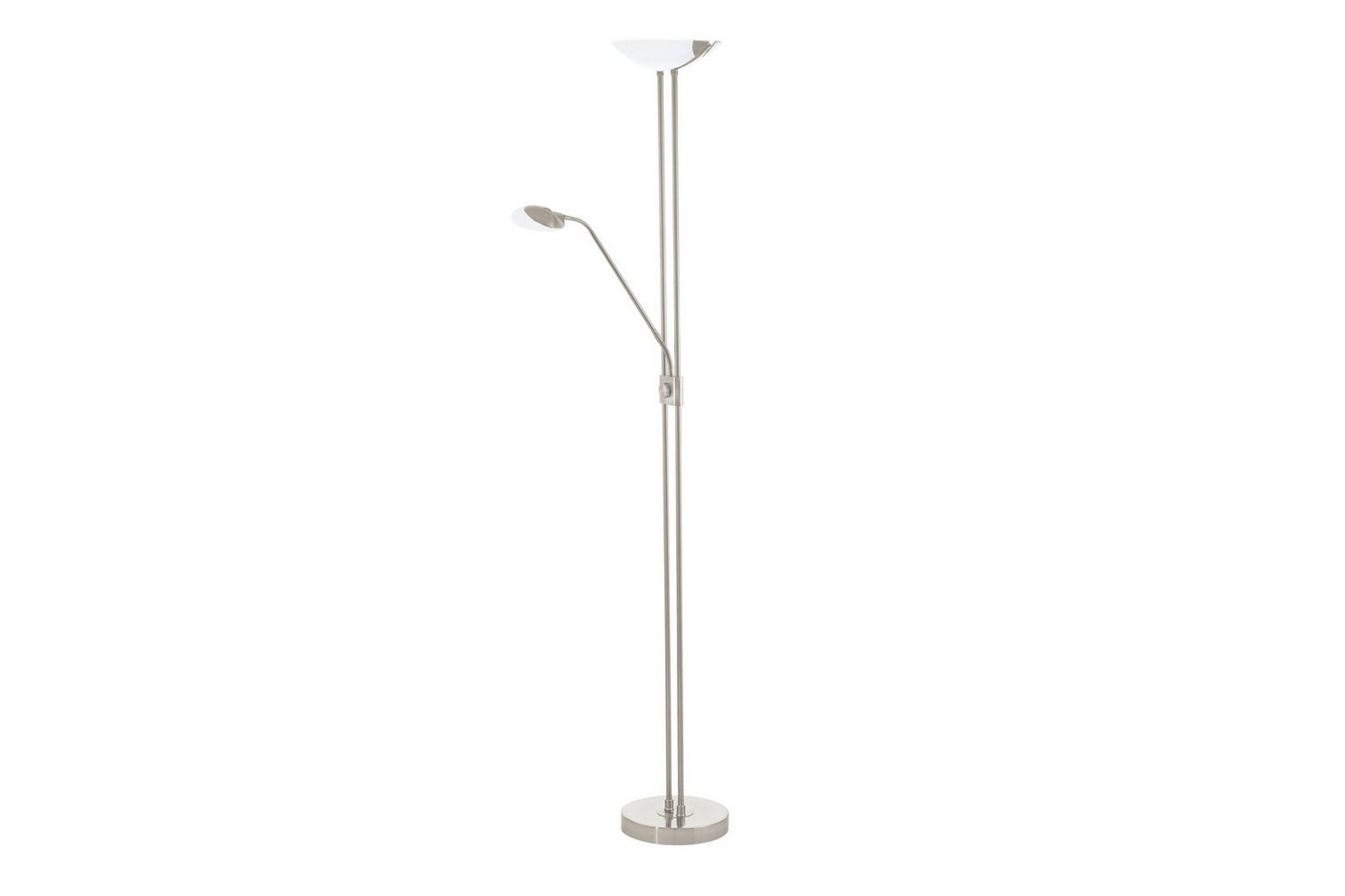 Golvlampa Eglo Baya Led Nickel-Matt Vit, Satinerad - Vit/Grå