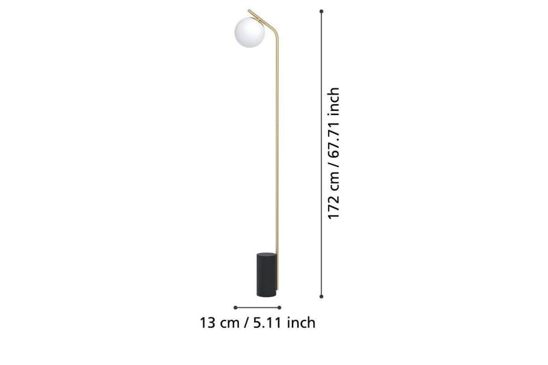 Golvlampa Eglo Betulia Svart/Mässing Opalvit - Belysning - Lampor & belysning inomhus - Golvlampa