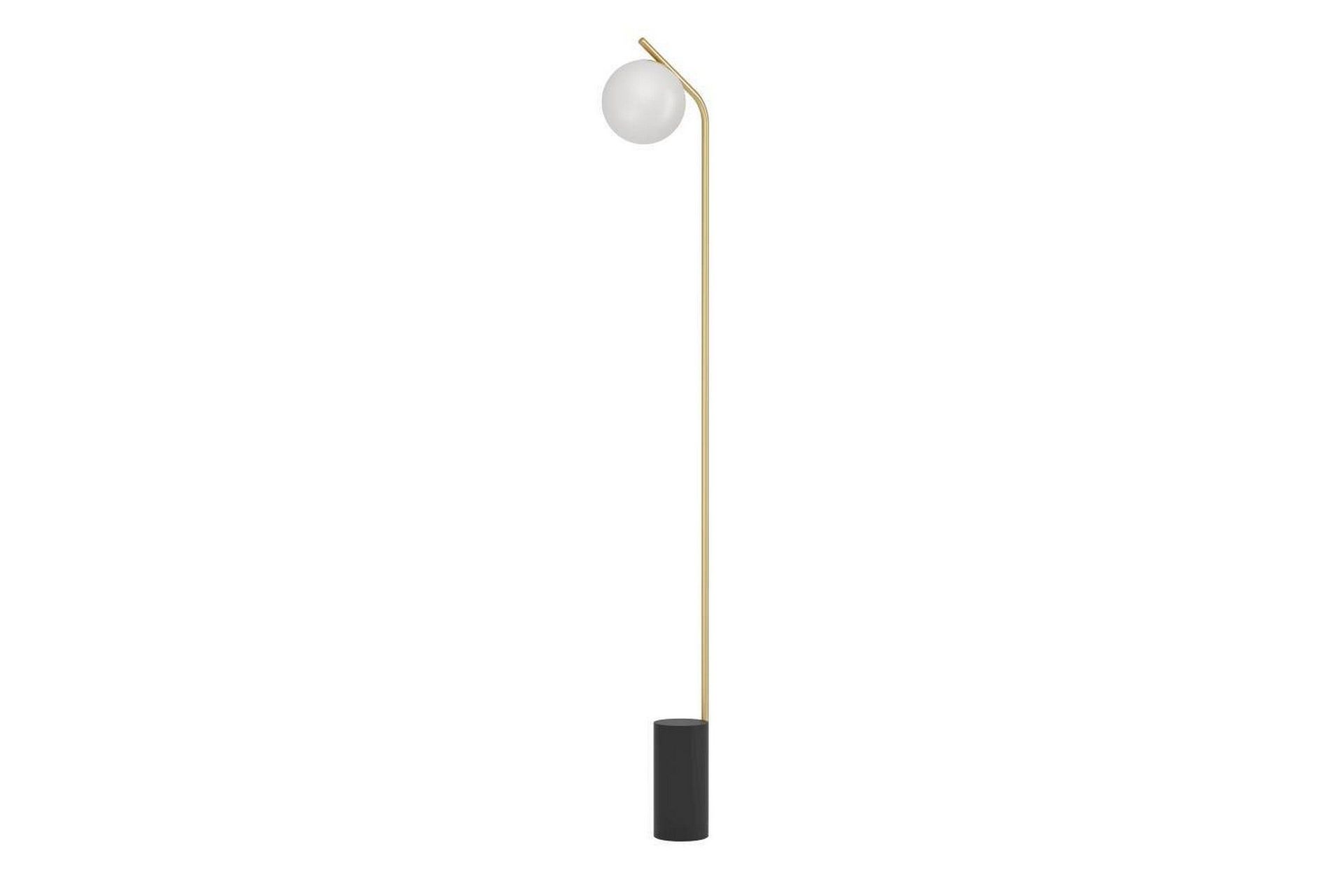 Golvlampa Eglo Betulia Svart/M&auml;ssing Opalvit -