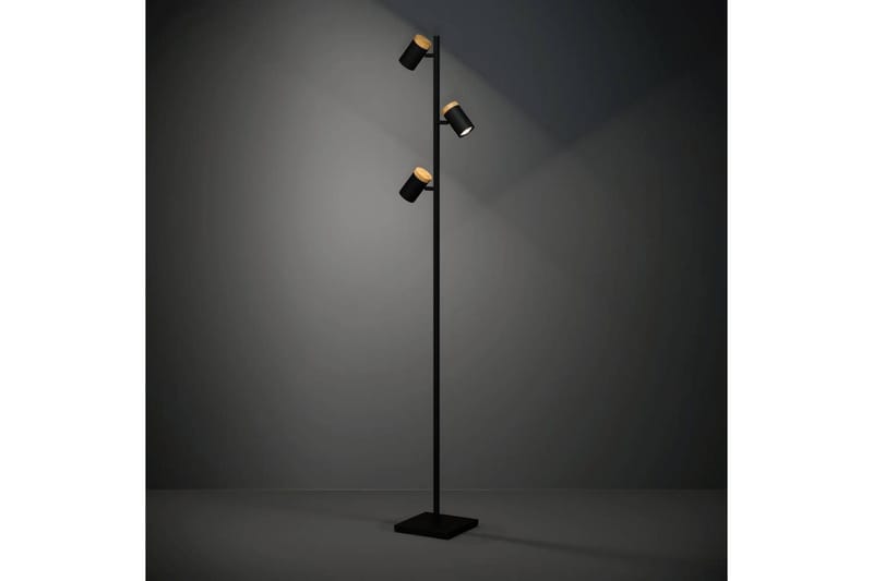 Golvlampa Eglo Cartagena Svart/Trä med 3 Lampor - Belysning - Lampor & belysning inomhus - Golvlampa