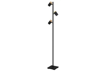 Golvlampa Eglo Cartagena Svart/Trä med 3 Lampor - Belysning - Lampor & belysning inomhus - Golvlampa