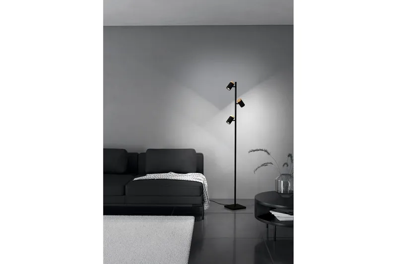 Golvlampa Eglo Cartagena Svart/Trä med 3 Lampor - Belysning - Lampor & belysning inomhus - Golvlampa