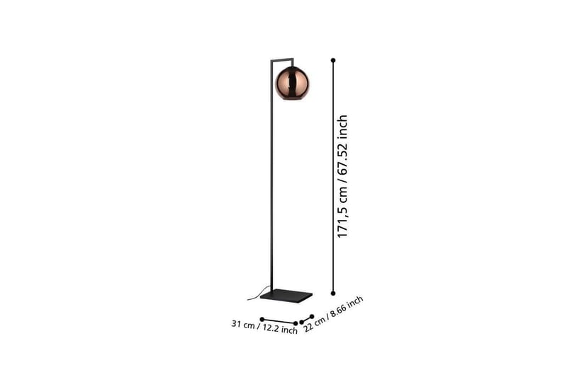 Golvlampa Eglo Cordoba Svart/Koppar - Belysning - Lampor & belysning inomhus - Golvlampa