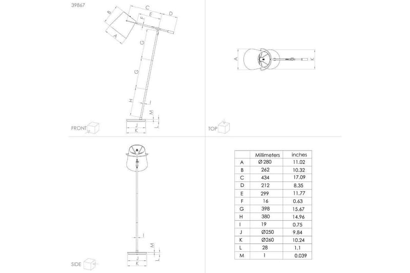 Golvlampa Eglo Granadillos Svart - Belysning - Lampor & belysning inomhus - Golvlampa