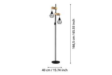 Golvlampa Eglo Townshend 5 med 2 Lampor - Svart/Brun - Belysning - Lampor & belysning inomhus - Golvlampa