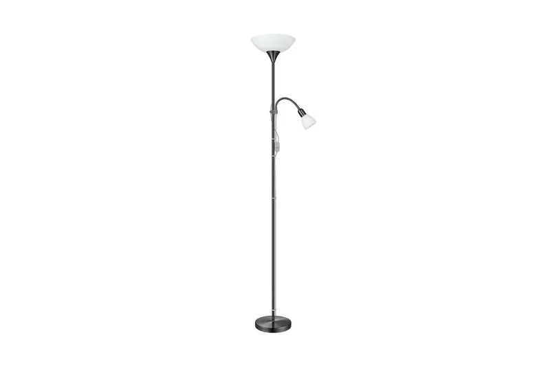 Golvlampa Eglo Up 2 med Läslampa Nickel-Nero Vit - Vit - Belysning - Lampor & belysning inomhus - Golvlampa