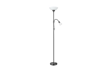 Golvlampa Eglo Up 2 med Läslampa Nickel-Nero Vit