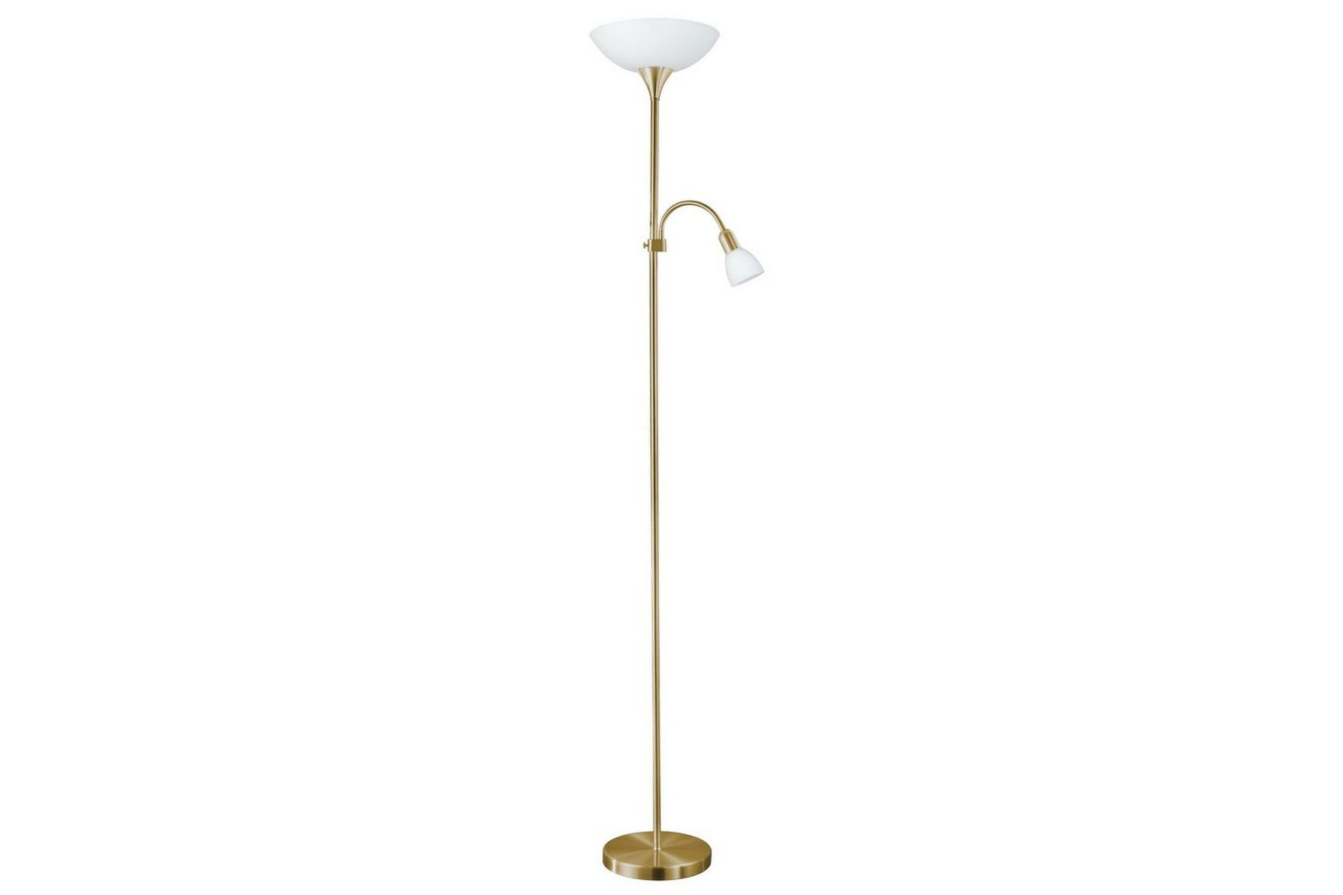 Golvlampa Eglo Up 2 med L&auml;slampa Bronserad Vit - Vit/Brons