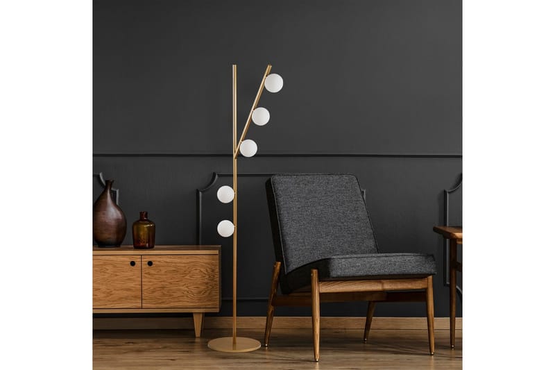 Golvlampa Elvon Rany - Guld - Belysning - Lampor & belysning inomhus - Golvlampa