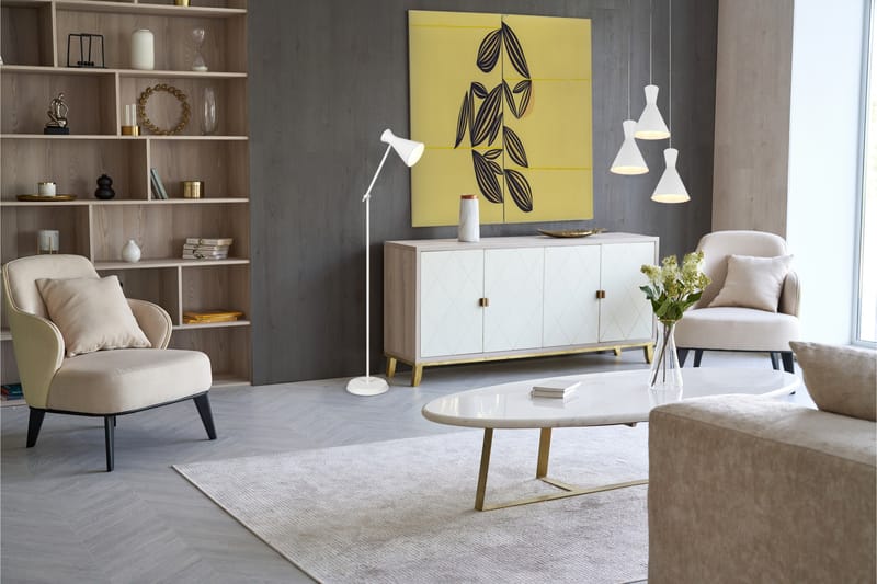 Enzo golvlampa E27 mattvit - Matt vit - Belysning - Lampor & belysning inomhus - Golvlampa