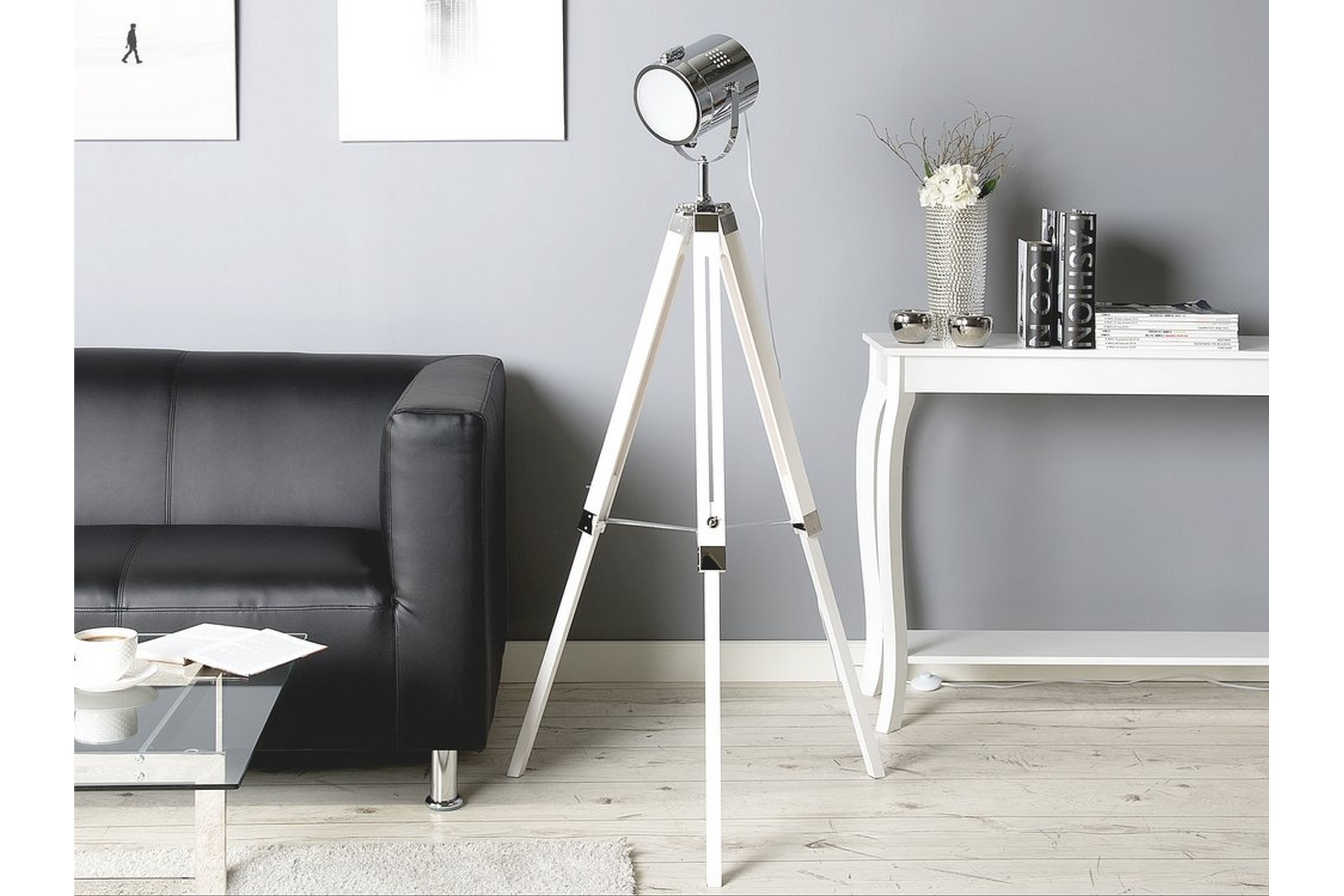 Golvlampa Alzette 143 cm Vit