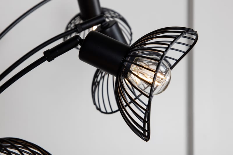 Golvlampa Chavannes Dimbar LED Stor Svart - Golvlampa - Femarmad golvlampa - Hall lampa