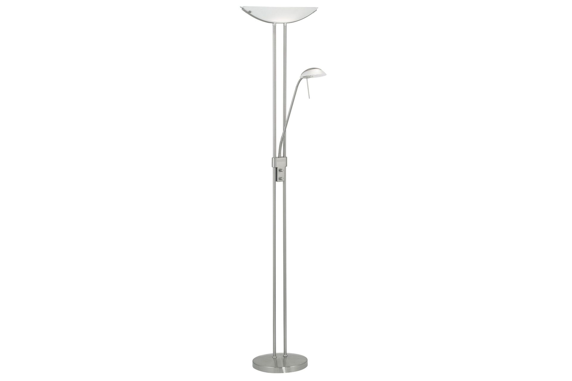 Golvlampa Eglo Baya Nickel-Matt Vit - Vit/M&ouml;rkgr&aring;