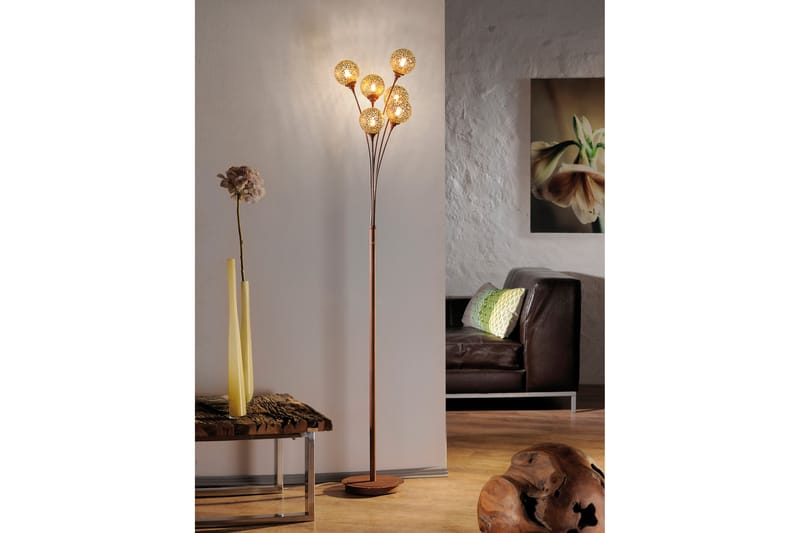 Golvlampa Greta - Orange|Koppar - Belysning - Lampor & belysning inomhus - Golvlampa