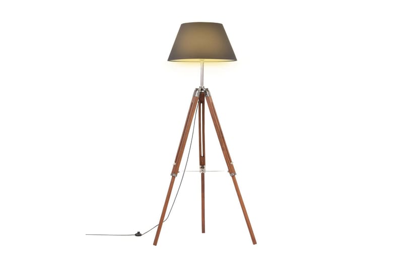 Golvlampa honungsbrun och svart massivt teakträ 141 cm - be Basic - Golvlampa - Hall lampa