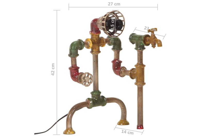 Golvlampa industriell design vattenrör järn - Flerfärgad - Golvlampa - Hall lampa