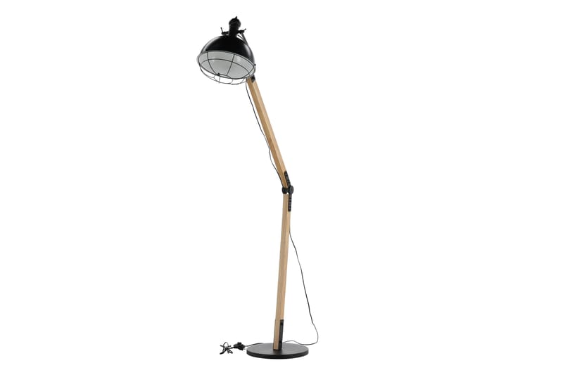 Golvlampa Kickia - Svart/Brun - Golvlampa - Hall lampa