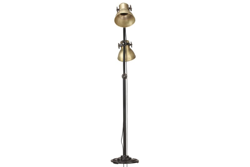 Golvlampa med 2 lampskärmar mässing E27 gjutjärn - Guld - Golvlampa - Tvåarmad golvlampa - Hall lampa