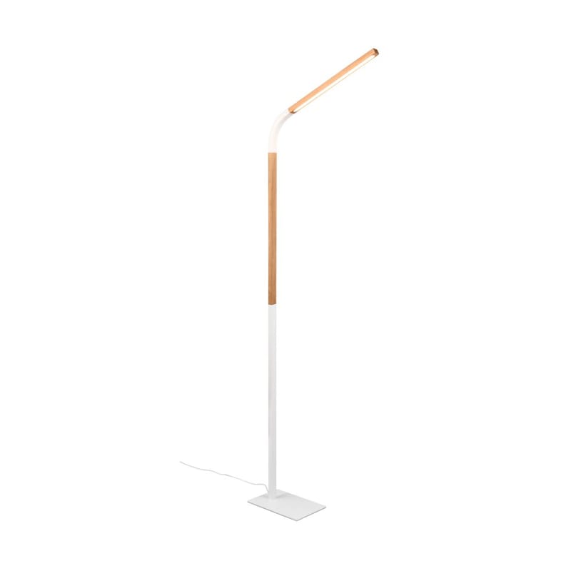 Golvlampa Norris - Mattvit/trä - Belysning - Lampor & belysning inomhus - Golvlampa