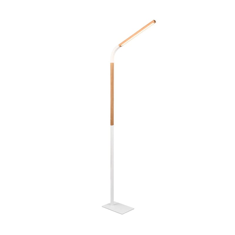 Golvlampa Norris - Mattvit/trä - Belysning - Lampor & belysning inomhus - Golvlampa