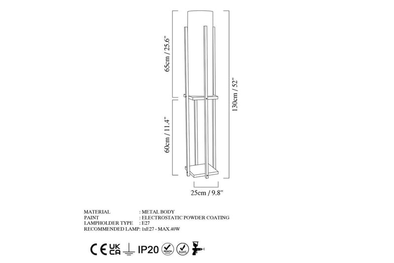Golvlampa Ratmo Sudampa (Hyllhöjd: 60 cm) Rany / Vit 2 - Rany / Vit 2 - Belysning - Lampor & belysning inomhus - Golvlampa