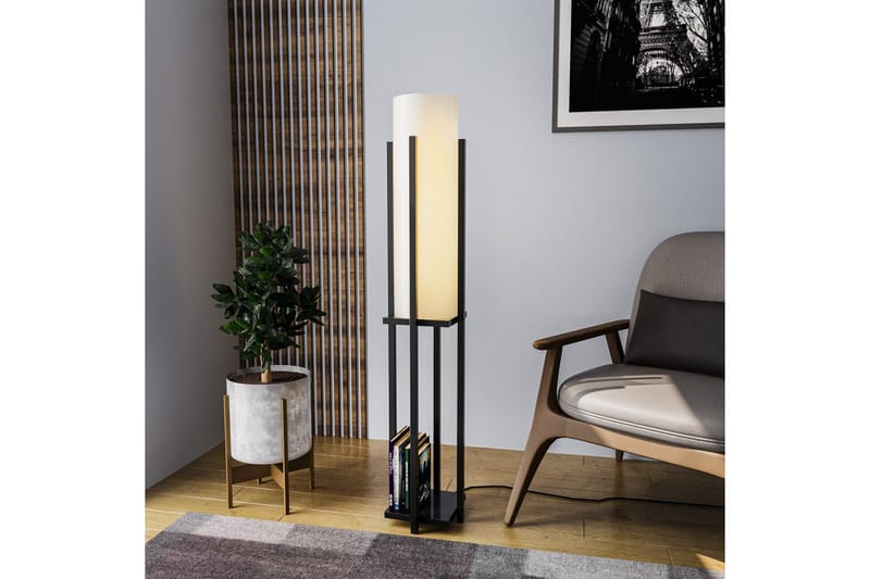 Golvlampa Ratmo Sudampa (Hyllhöjd: 60 cm) Svart Beige - Svart Beige - Belysning - Lampor & belysning inomhus - Golvlampa
